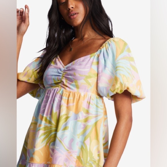 🔆BILLABONG🔆BE MINE DRESS MINI FLORAL VACATION - Picture 8 of 13